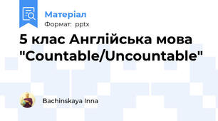 5 клас Англійська мова "Countable/Uncountable"