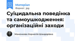 Суїцидальна поведінка та самоушкодження: організаційні заходи 