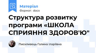Структура розвитку програми «ШКОЛА СПРИЯННЯ ЗДОРОВ'Ю"