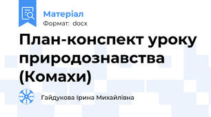 План-конспект уроку природознавства (Комахи)