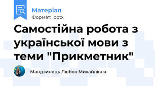 Самостійна робота з української мови з теми "Прикметник"