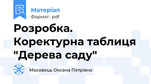 Розробка. Коректурна таблиця "Дерева саду"