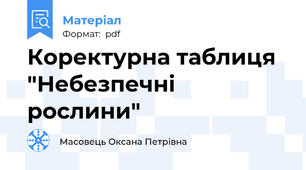 Коректурна таблиця "Небезпечні рослини"