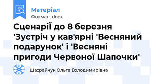 СценаріЇ до 8 березня 'Зустріч у кав'ярні 'Весняний подарунок' і 'Весняні пригоди Червоної Шапочки'