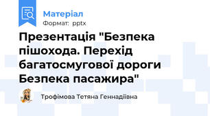 Презентація "Безпека пішохода. Перехід багатосмугової дороги Безпека пасажира"