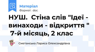 НУШ.  Стіна слів "Ідеї - винаходи - відкриття "  7-й місяць, 2 клас