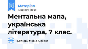 Ментальна мапа, українська література, 7 клас.