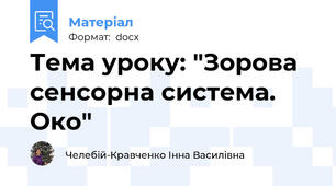 Тема уроку: "Зорова сенсорна система. Око"