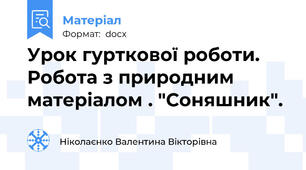 Урок гурткової роботи. Робота з природним матеріалом . "Соняшник".