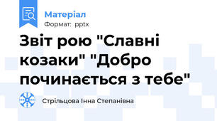 Звіт рою "Славні козаки" "Добро починається з тебе"