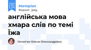 англійська мова хмара слів по темі Їжа