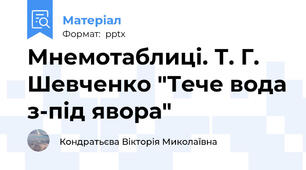 Мнемотаблиці. Т. Г. Шевченко "Тече вода з-під явора"