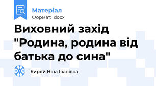 Виховний захід "Родина, родина від батька до сина"