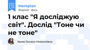 1 клас "Я досліджую світ". Дослід "Тоне чи не тоне"