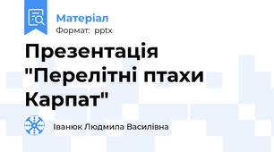 Презентація "Перелітні птахи Карпат"