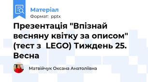 Презентація "Впізнай весняну квітку за описом" (тест з  LEGO) Тиждень 25. Весна