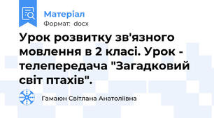 Урок розвитку зв'язного мовлення в 2 класі. Урок - телепередача "Загадковий світ птахів".
