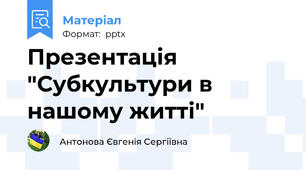 Презентація "Субкультури в нашому житті"