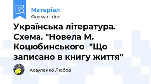 Українська література. Схема. "Новела М. Коцюбинського  "Що записано в книгу життя"