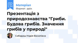 Презентація з природознавства "Гриби. Будова грибів. Значення грибів у природі"