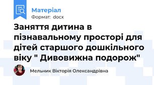 Заняття дитина в пізнавальному просторі для дітей старшого дошкільного віку " Дивовижна подорож"