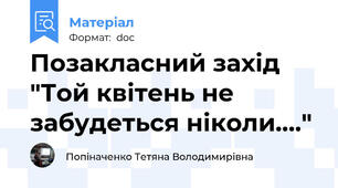 Позакласний захід "Той квітень не забудеться ніколи…."