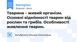 Тварина – живий організм. Основні відмінності тварин від рослин та грибів. Особливості живлення тварин.