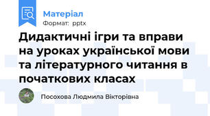 Дидактичні ігри та вправи на уроках української мови та літературного читання в початкових класах