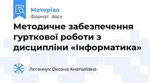 Методичне забезпечення  гурткової роботи з дисципліни «Інформатика»