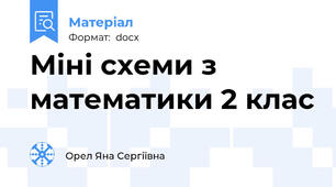 Міні схеми з математики 2 клас