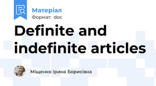 Definite and indefinite articles
