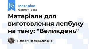 Матеріали для виготовлення лепбуку на тему: "Великдень"