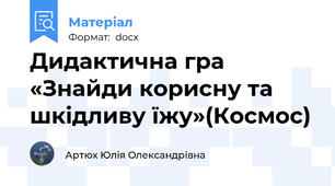 Дидактична гра «Знайди корисну та шкідливу їжу»(Космос)