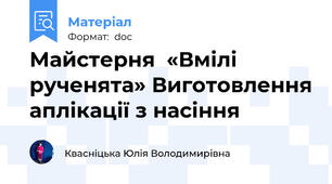 Майстерня  «Вмілі рученята» Виготовлення аплікації з насіння
