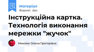 Інструкційна картка. Технологія виконання мережки "жучок"