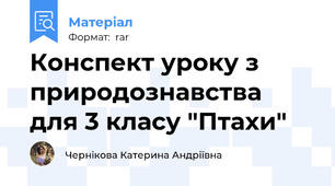 Конспект уроку з природознавства для 3 класу "Птахи"