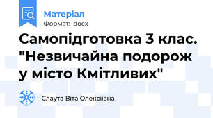 Самопідготовка 3 клас. "Незвичайна подорож у місто Кмітливих"