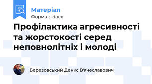 Профілактика агресивності та жорстокості серед неповнолітніх і молоді