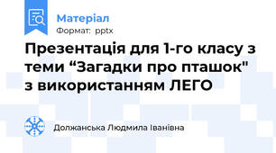 Презентація для 1-го класу з теми “Загадки про пташок" з використанням ЛЕГО