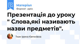 Презентація до уроку " Слова,які називають назви предметів".