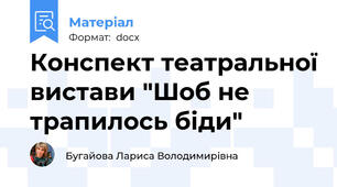 Конспект театральної вистави "Шоб не трапилось біди"