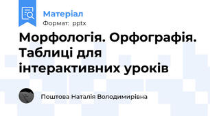 Морфологія. Орфографія. Таблиці для інтерактивних уроків