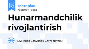 Hunarmandchilik rivojlantirish