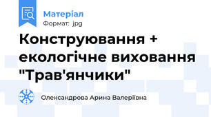 Конструювання + екологічне виховання "Трав'янчики"