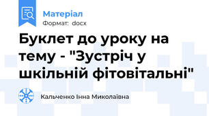 Буклет до уроку на тему - "Зустріч у шкільній фітовітальні"