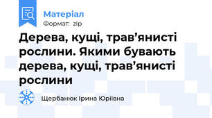 Дерева, кущі, трав’янисті рослини. Якими бувають дерева, кущі, трав’янисті рослини