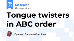 Tongue twisters in ABC order