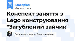 Конспект заняття з Lego конструювання "Загублений зайчик"