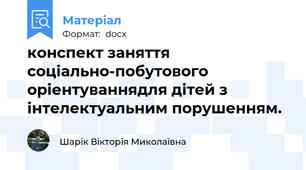 конспект заняття соціально-побутового оріентуваннядля дітей з інтелектуальним порушенням.