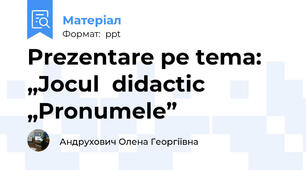 Prezentare pe tema: „Jocul  didactic „Pronumele”